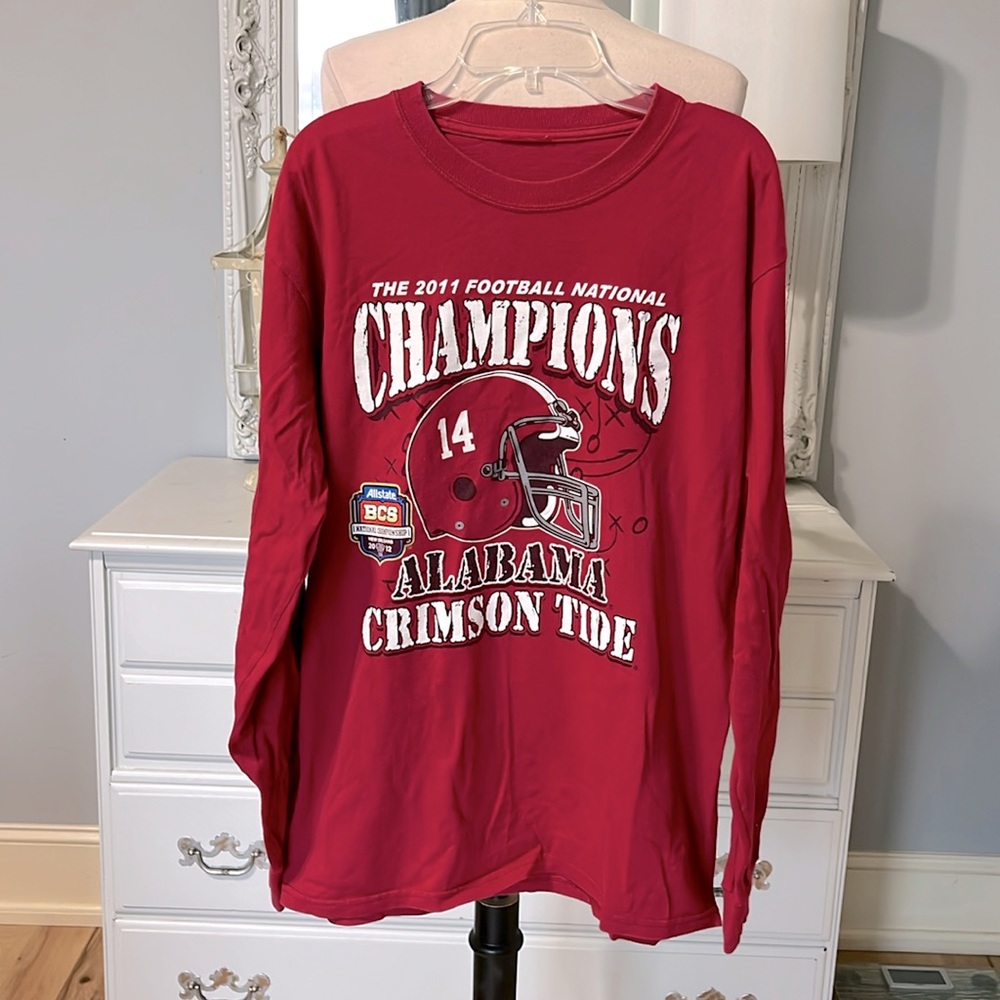 University of Alabama Shirt Cotton Crimson Red Boys XXL 16 18
